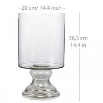 Itens Vidro de vela de luz de vento vidro colorido, transparente Ø20cm H36,5cm