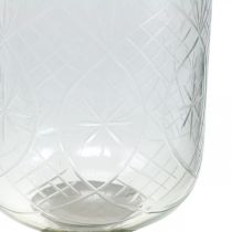 Castiçal Lanterna Vidro Antigo Prata Ø11,5cm A42,5cm