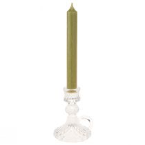 Itens Porta-velas com alça para velas cônicas vidro 10,5 cm transparente 4 peças