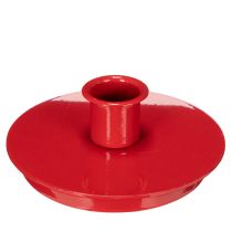 Itens Castiçais compactos de metal vermelho para velas cônicas de 10 cm, 2 peças.