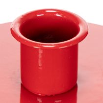 Itens Castiçais compactos de metal vermelho para velas cônicas de 10 cm, 2 peças.