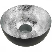Itens Castiçal prata preta decoração de natal Ø13cm H6.5cm