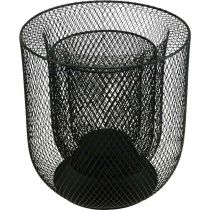 Itens Cesto de arame de metal preto castiçal Ø28,5/18cm conjunto de 2