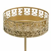 Itens Castiçal de filigrana para tampar dourado Ø6,4cm Alt.12,5cm 4 peças aspecto antigo
