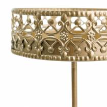 Itens Castiçal de filigrana para tampar dourado Ø6,4cm Alt.12,5cm 4 peças aspecto antigo