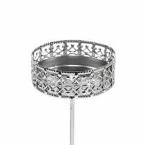 Itens Castiçal de filigrana para plugar prata Ø6,4cm Alt.12,5cm 4 peças aspecto antigo