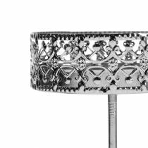 Itens Castiçal de filigrana para plugar prata Ø6,4cm Alt.12,5cm 4 peças aspecto antigo