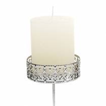 Itens Castiçais florais para conectar em prata Ø7,4 cm Alt. 12,5 cm estilo antigo 4 unidades