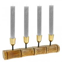 Itens Castiçal feito de metal, madeira de manga, aparência de bambu C 29,5 cm Ø2,2 cm