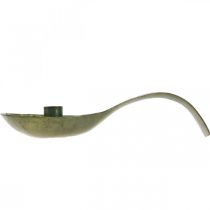 Itens Colher castiçal metal antigo com pátina 25x11x5cm