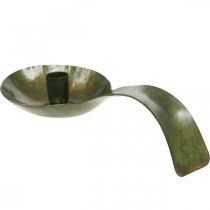 Itens Colher castiçal metal antigo com pátina 25x11x5cm