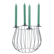 Itens Castiçal cesto metal cinza malha Ø25/10,5cm conjunto de 2