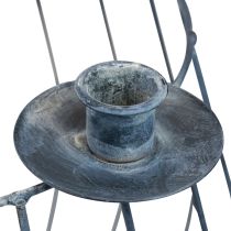 Itens Castiçal cesto metal cinza malha Ø25/10,5cm conjunto de 2