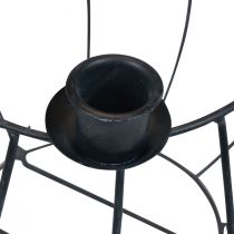 Itens Castiçal cesto de malha cinza metal Coroa do Advento Ø14cm