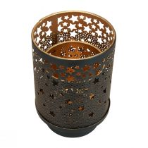 Itens Castiçal em metal preto/estrelas douradas Alt.13,5cm/19cm conjunto de 2