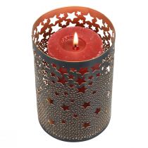 Itens Castiçal de metal estrelas preto/dourado Alt.10/15cm conjunto de 2