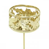 Itens Porta-velas para colar, decoração do advento, castiçal decoração de azevinho dourado Ø5,5cm 4 unidades