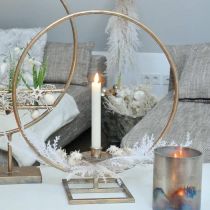 Decoração de velas de pé, anel decorativo com castiçal, decoração de natal em metal dourado antigo Ø40cm 43Hcm
