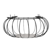 Castiçal de metal preto Coroa do Advento tigela de metal Ø25cm