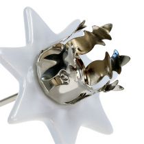 Itens Suporte de vela estrela branco-prata Ø6cm 4 unidades