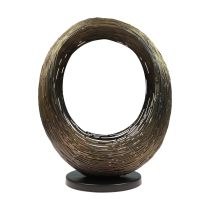 Castiçal escultura decorativa em metal porta-velas Alt.33,5cm