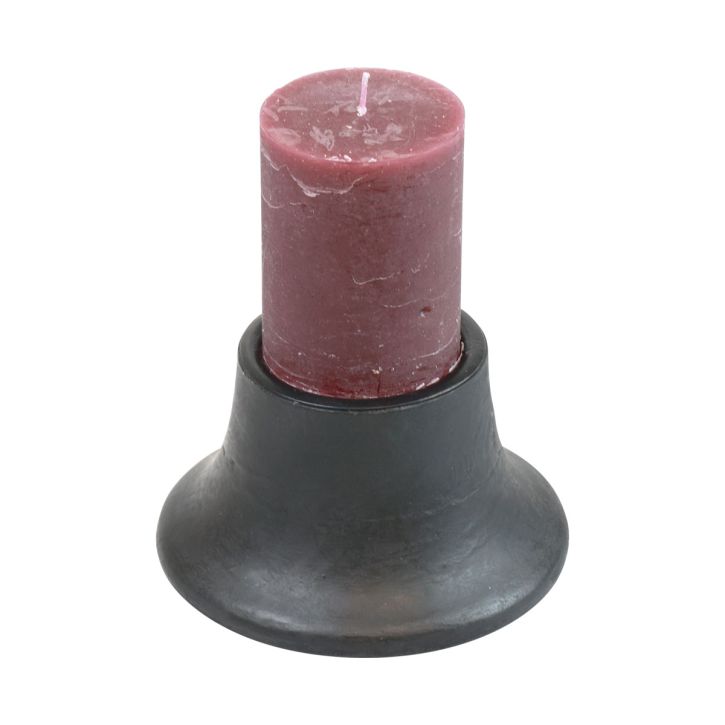 Itens Castiçal preto castiçal de cerâmica Ø12,5cm Alt.7cm