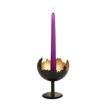 Decoração de mesa castiçal de Natal em metal 15,5cm Ø12cm