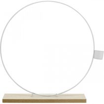 Anel decorativo com suporte castiçal branco decoração de mesa de metal Ø23cm