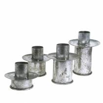 Itens Conjunto de castiçal escalonado antigo de prata Ø9,5-10,5cm A7-14cm 4pcs