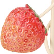 Itens Castiçal 5 braços metal creme decoração morango H44cm