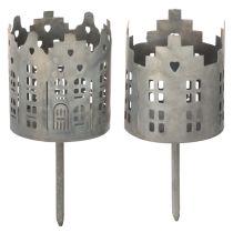 Itens Porta-velas e suporte para velas pequenas com ponta, design de casinha, 6 cm, 2 peças