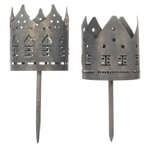Itens Castiçais para velas pequenas com ponta, em formato de casinha, para velas de pilar, 6 cm, 2 peças