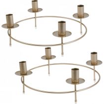 Anel de vela vareta velas castiçal ouro Ø33.5cm Alt.11cm 2uds