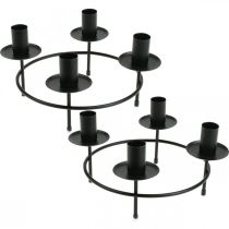 Itens Anel de vela haste velas castiçal preto Ø23cm A11cm 2uds