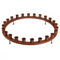 Itens Anel de vela para 24 velas castiçal metal marrom 43cm