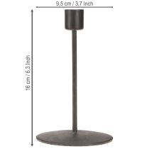 Itens Castiçal de metal antigo marrom H16cm 2 peças