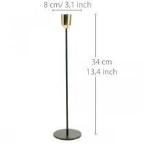 Itens Castiçal, castiçal de metal, dourado / preto Alt.33,5cm Ø2,2cm