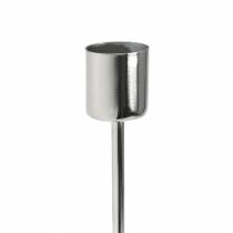 Itens Conjunto de castiçais de metal para velas cônicas prata Ø2,2cm H28cm 2pcs