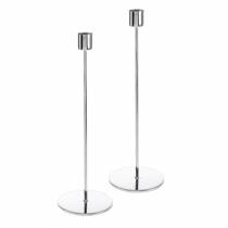 Itens Conjunto de castiçais de metal para velas cônicas prata Ø2,2cm H28cm 2pcs