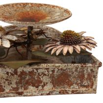 Itens Castiçal coração de metal com flores porta-velas vintage ferrugem 14×13cm