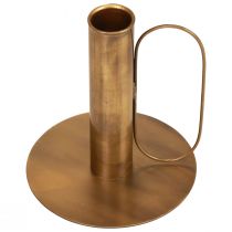 Castiçal de metal estilo latão Ø10cm