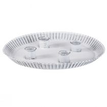 Itens Forma para bolo prato de vela com 4 castiçais brancos Ø25cm