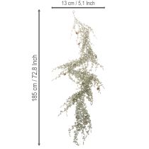 Itens Guirlanda artificial com pinhas e ramos de pinheiro para decoração, 185 cm
