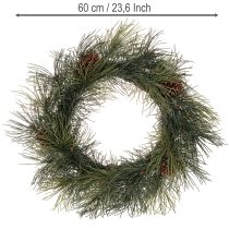 Itens Coroa artificial de ramos de pinheiro com pinhas, 60 cm