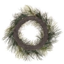 Itens Coroa artificial de ramos de pinheiro com pinhas, 60 cm
