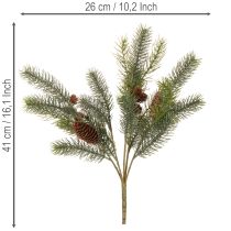 Itens Ramo de pinheiro artificial com decoração de cone, 41 cm