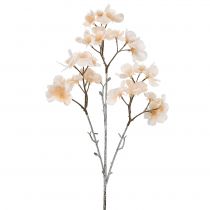 Ramo de flor de cerejeira em creme gelado 51cm