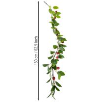 Itens Guirlanda artificial com cerejas. Perfeita para decoração natural de ambientes. Aparência floral. 160 cm.