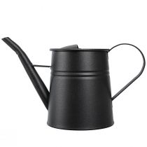 Itens Regador pequeno e elegante, em metal preto, 30x13x17cm, 1,7l, ideal para plantas, perfeito para decorar apartamentos e varandas.