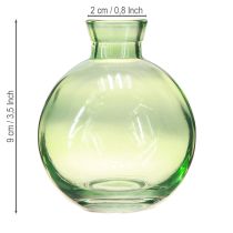 Itens Vasos de vidro pequenos, mini vasos bulbosos, verde, Ø7,5cm, A9cm, 6 peças
